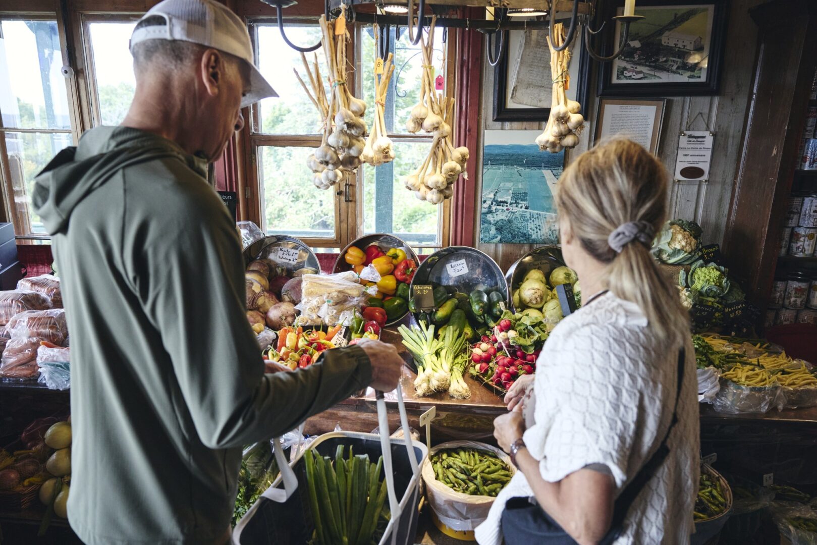 Fresh produce at Ferme Le Comte de Roussy